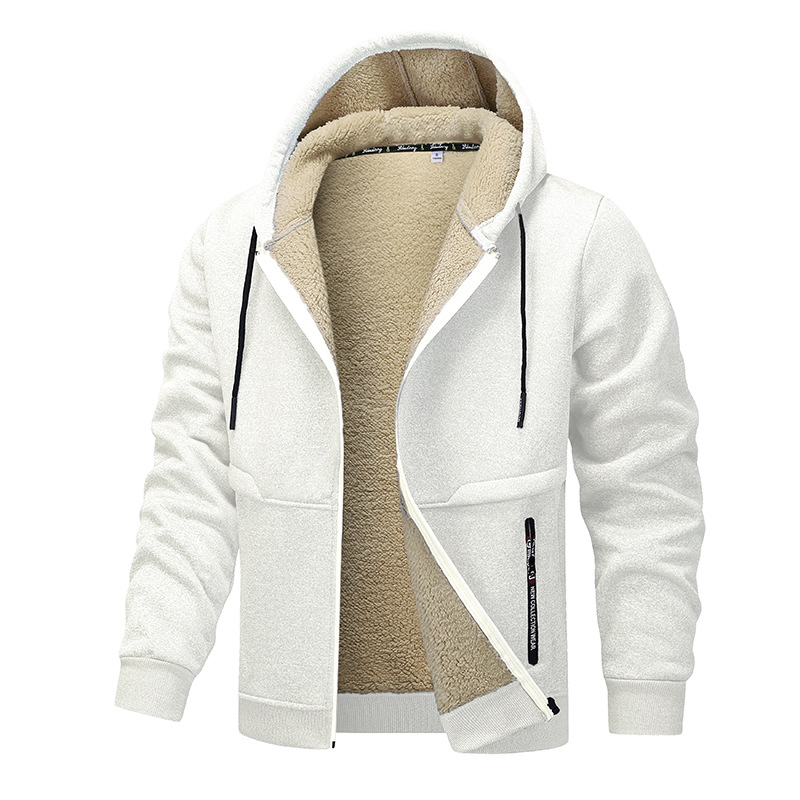 Autumn And Winter New Thickened Coat Cardigan Hooded European Size Lamb Wool Casual Coat_voghion.com