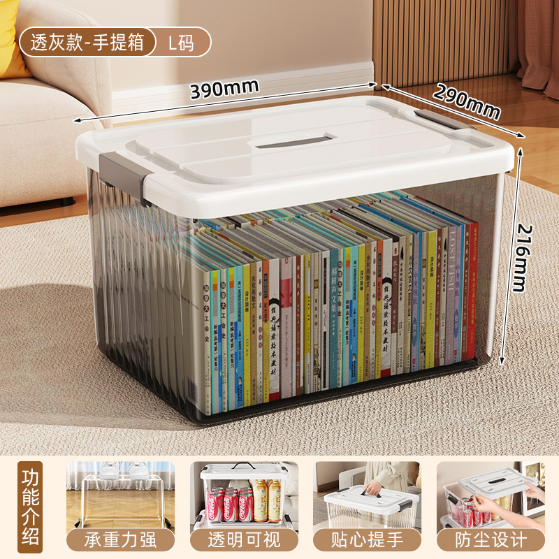 특대형, 투명 블랙 [길이 39*가로 29*높이 21.6cm] 손잡이 포함