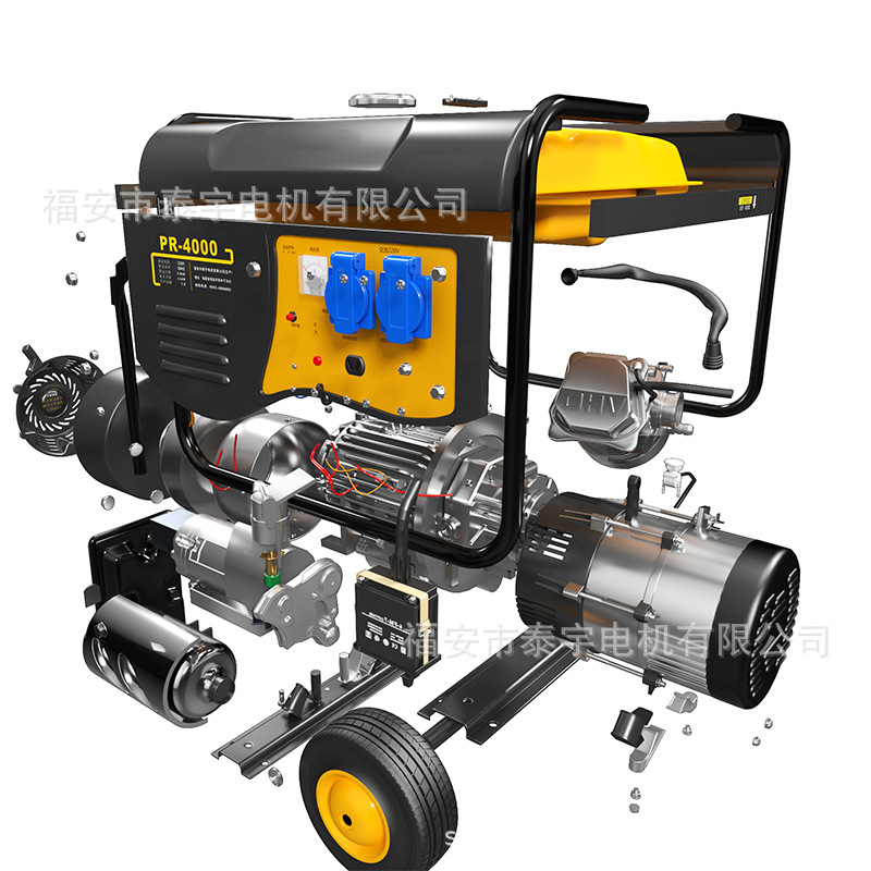 小型汽油发电机家用220v便携380v电启动