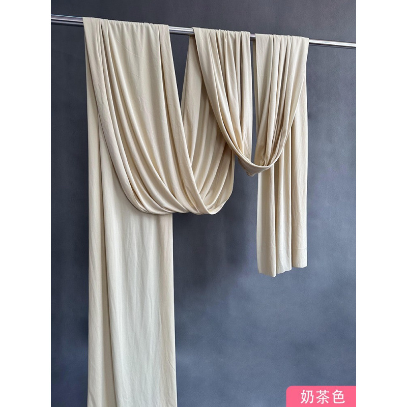 Techo de la boda cortina de seda de leche tela elástica decoración azul cortina de fondo de la sala de bodas coreana