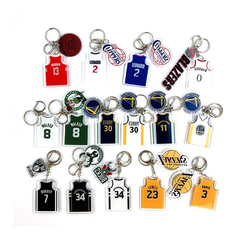 Nb Curry a Jersey Keychain James Antetokounmpo Kobe Harden Irving Basketball Jersey Basketball Accessories