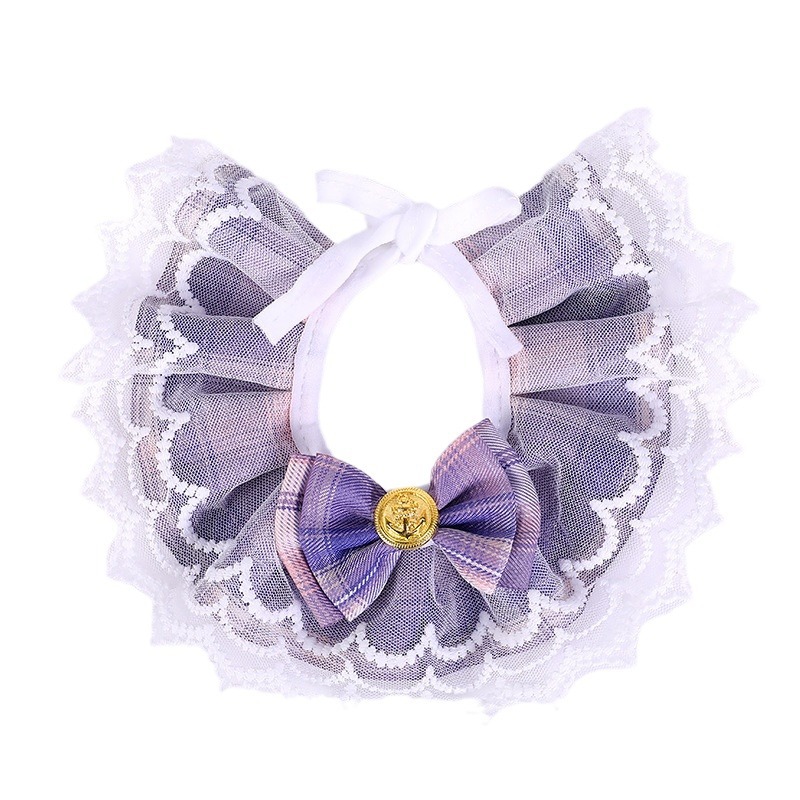 Gato de encaje bufanda babero mascota princesa estilo bufanda arco collar transfronterizo Venta caliente decoraciones al por mayor