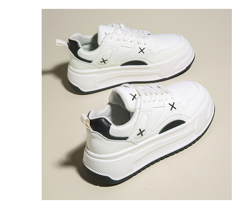 2024 début du printemps nouvelle édition coréenne petites chaussures blanches femme Instagram étudiant sport et loisirs chaussures de planche chaussures de tir de rue semelle épaisse_voghion.com
