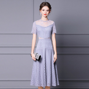 A-type dress with Lace Waist