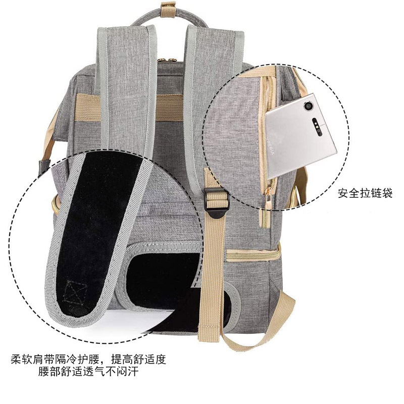 Bolsa de momia multifuncional bolsa materna e infantil Trabajo Portátil Bolsa refrigerada bolsa de leche materna Almacenamiento de leche bolsa de hielo bolsa de almuerzo de doble capa