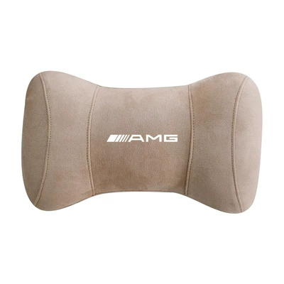 A200L Car Interior, Headrest - amg-logo-beige-one-long-30cm-wide-9cm-high-17cm
