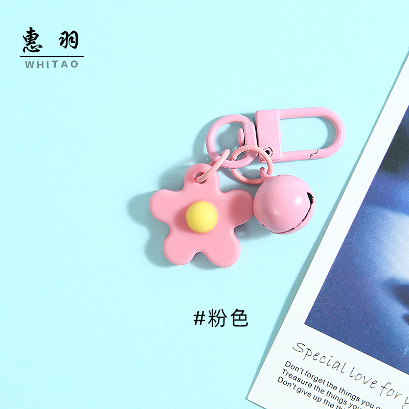 【ピンク】ソフトラバーフラワー+14mmベル+ドアバックル