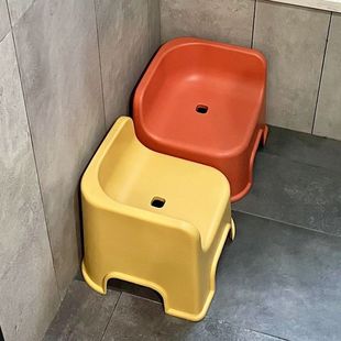 Children's Stool Seat Plastic Low Stool Back Chair Household Thickened Baby Anti-Skid Stool Shoe Changing Bath Chair
