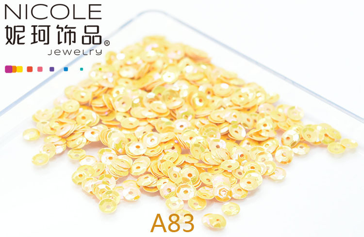 Austria importó lentejuelas 4mm cóncavo bordado francés Glitter Ropa Accesorios 10g Pack