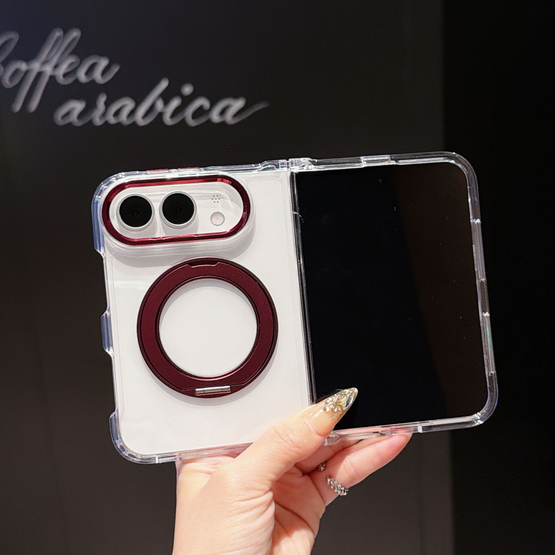 Funda para iPhone con Soporte Magnético para iPhone Duo Acrílico Giratorio de 360 Grados Anti-Caídas