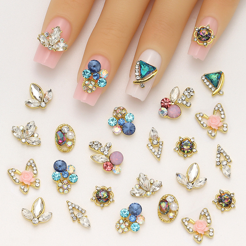 Cross-Border Popular Alloy Nail Art Jewelry Diamond Luxury Glitter Crystal Diamond Design Nail Decoration Diamond Jewelry Cross-Border Popular Alloy Nail Art Jewelry Diamond Luxury Glitter Crystal Diamond Design Nail Decoration Diamond Jewelry