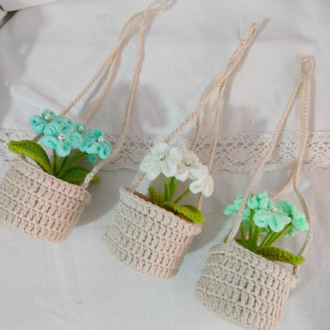 Productos acabados de lana tejida a mano flor de punto de hippopotamus imitación flor inmortal flor creativa ganchillo decoración ornamentos florales