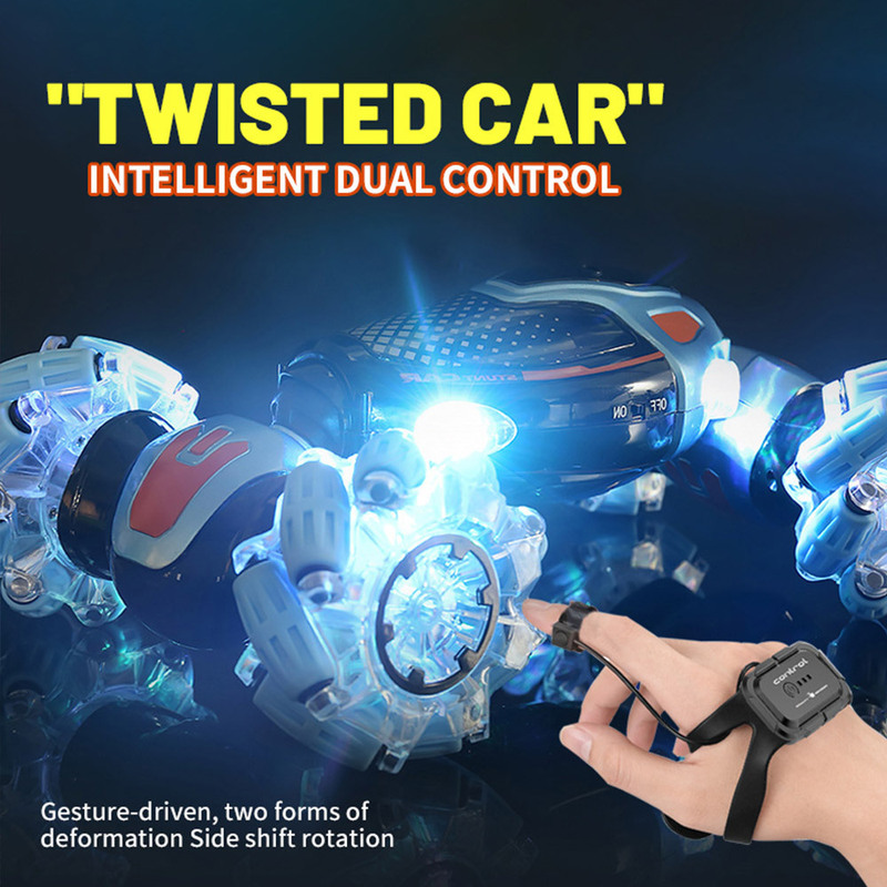 Cross-Border Twisting Side Stunt Remote Control Car Light Gesture Sensor Deformation Drift Car Children Boys Remote Control Toys