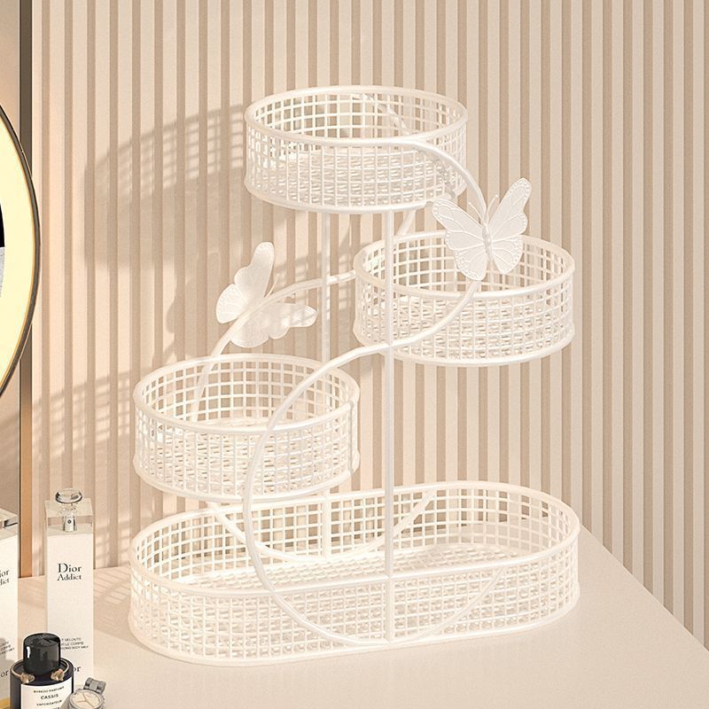 Bedroom Cosmetics Storage Rack, Dressing Table, Multi-Layer Perfume and Skin Care Product Storage Box, European-Style Dormitory Desktop Storage Rack