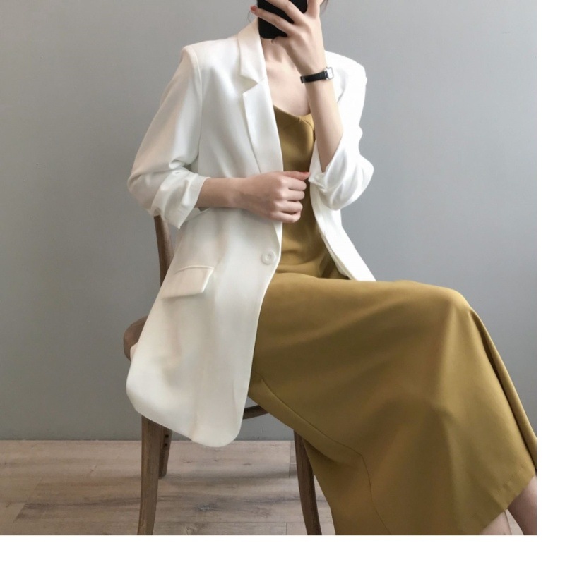 Weißer Chiffon Blazer Für Damen Leichter Sommermantel Locker_voghion.com