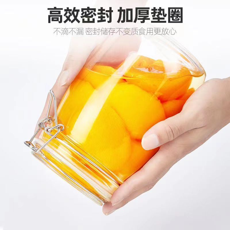 Tarro sellado de vidrio grueso, tanque de almacenamiento de miel de grado alimenticio, botella vacía de preservación fresca, jarra de kimchi en escabeche de vino, hogar