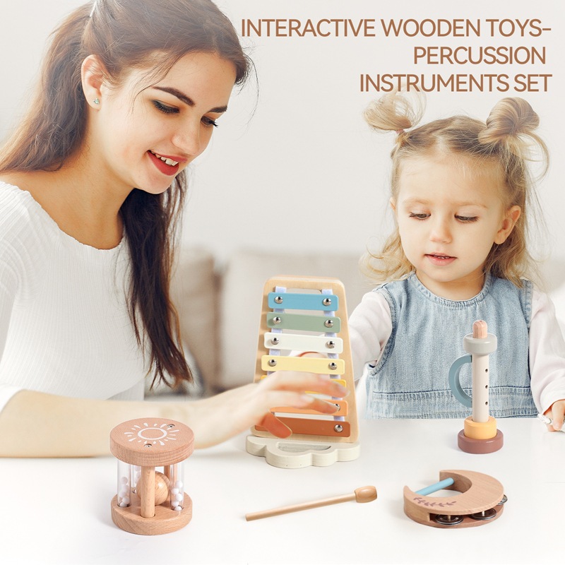 Amazon estilo caliente madera para bebés y niños pequeños educación temprana música iluminación instrumento musical juguete lindo instrumento de percusión nórdico