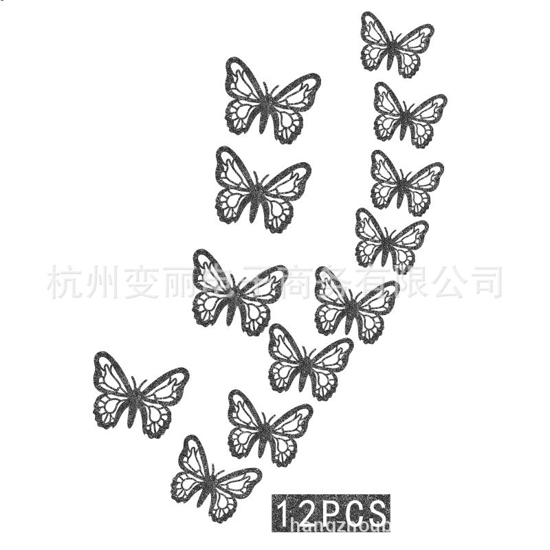 Mariposa brillo 3D pegatinas de pared sala de estar dormitorio autoadhesivo refrigerador decoración creativa pared de la habitación de los niños