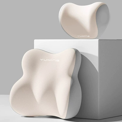 Wholesale Car Headrest and Lumbar Support Waist support - beige-and-gray-patchwork-suit