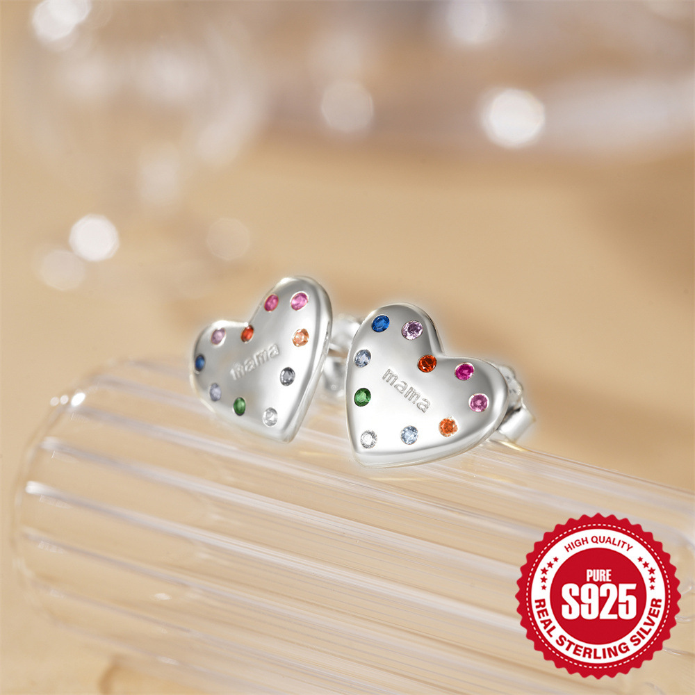 3g Weight 925 Sterling Silver Ear Needle Material 18K Gold Plated Plating Material Ear Studs Classification 1 Pair Quantity Daily, Festival Occasion 925 Sterling Silver Material Mother'S Day Festival Heart Shape Pattern All Seasons Season Unisex Gender Simple Style Style 1 Pair 18K Gold Plated 925 Sterling Silver 925 Sterling Silver Earrings Heart Shape Ear Studs 8