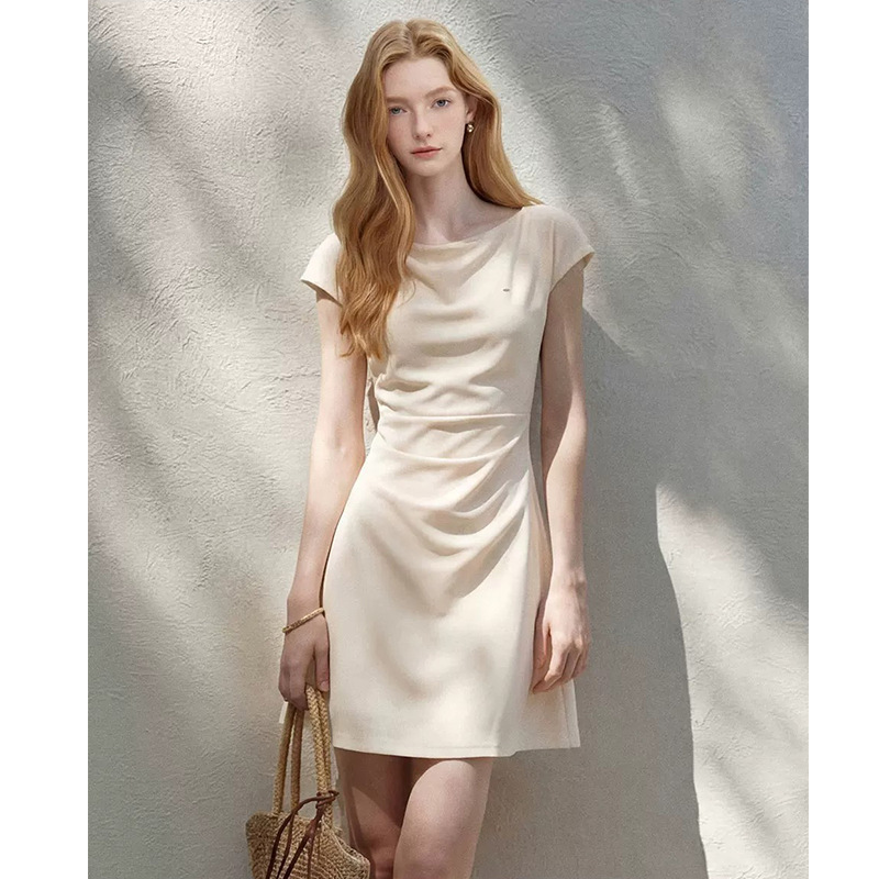 French-Style Dress for Women, Pleated, Waist-Cinching, Simple and Elegant, 2026 Summer Beautiful Short Dress French-Style Dress for Women, Pleated, Waist-Cinching, Simple and Elegant, 2026 Summer Beautiful Short Dress
