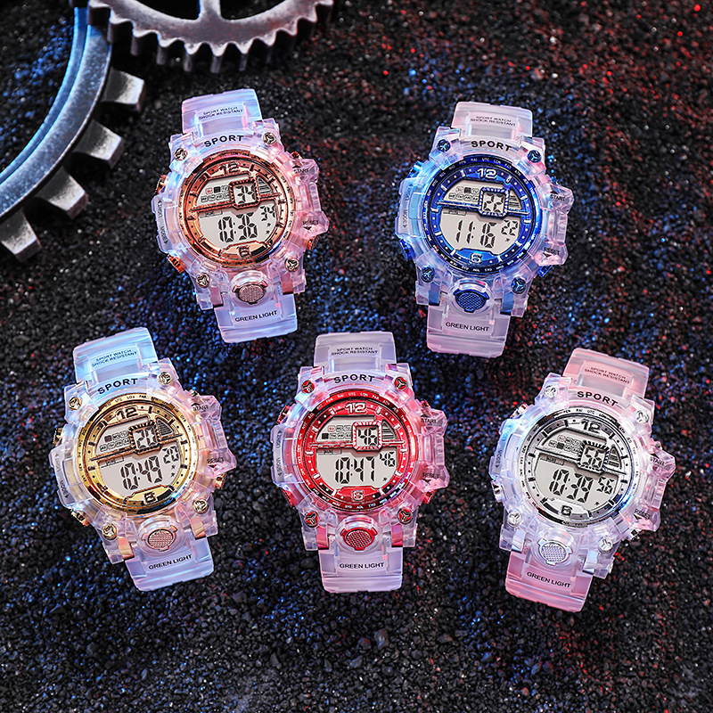 Transparent fashionable universal waterproof digital watch for men…