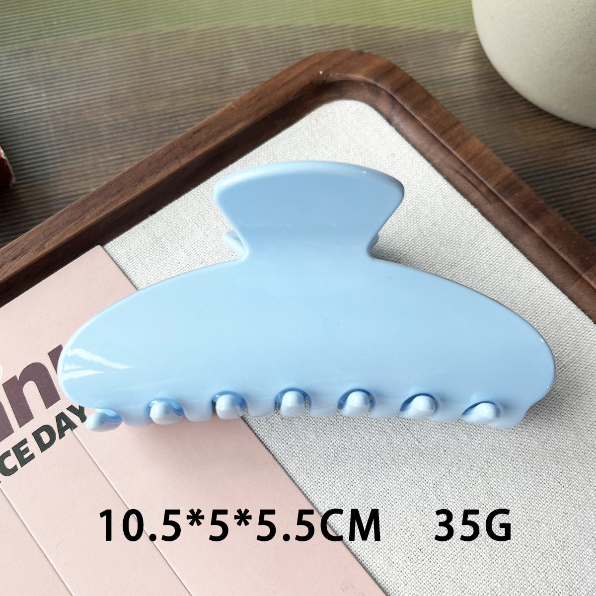 PC brillante semicircular agarre clip de cabello simple color puro Baoyuan clip de cabello detrás del cerebro clip de pescado clip de cabello