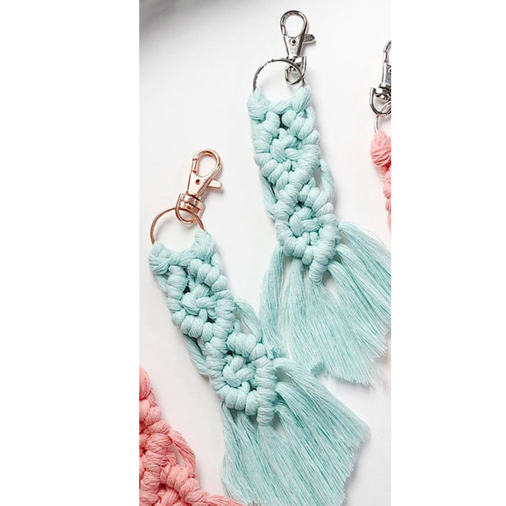 Bolso colgante de llavero tejido a mano colgante popular nuevo llavero de borla simple europeo y americano transfronterizo exclusivo