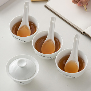 Oolong tea review Cover bowl green tea review Cup bell-shaped cover Bowl rock tea review cup bowl tea QS professional review tea set