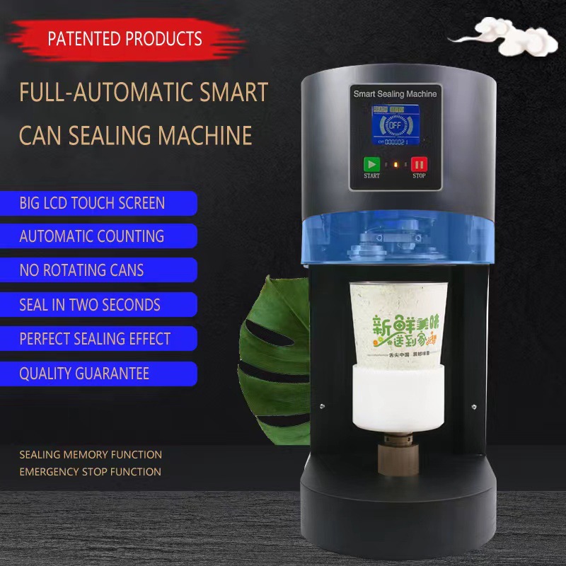 Fabricante de máquina de sellado de latas suministra latas pequeñas de té de hierro de cristal líquido sellado completo semiautomático máquina de sellado inteligente de latas