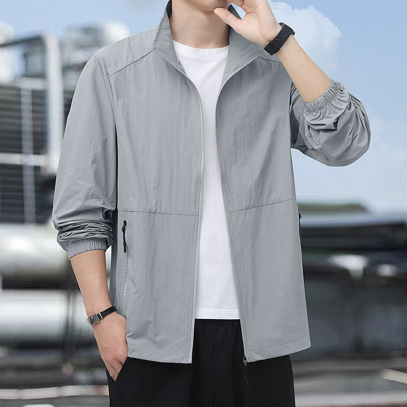 Sun Protection Clothing Men's Lightweight Stand-Up Collar Jacket Summer New High-Quality Loose Breathable Quick-Drying Waterproof Jacket