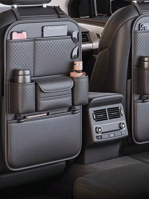 Chair back anti-kick pad | Dining Table Style Car Seat - diamond-tableless-chair-back-storage-bag-61x42