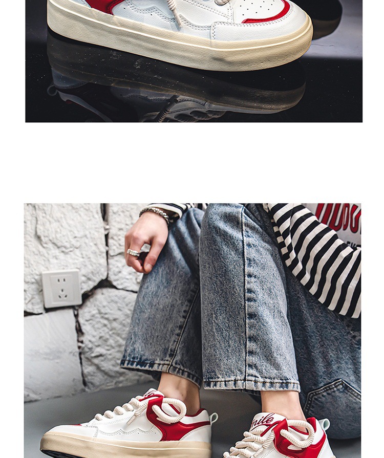 Heiße weiße Schuhe für Herren, sportlich, lässig, Skateboard, dicke Sohlen, Jungen, Nischendesign, trendig_voghion.com