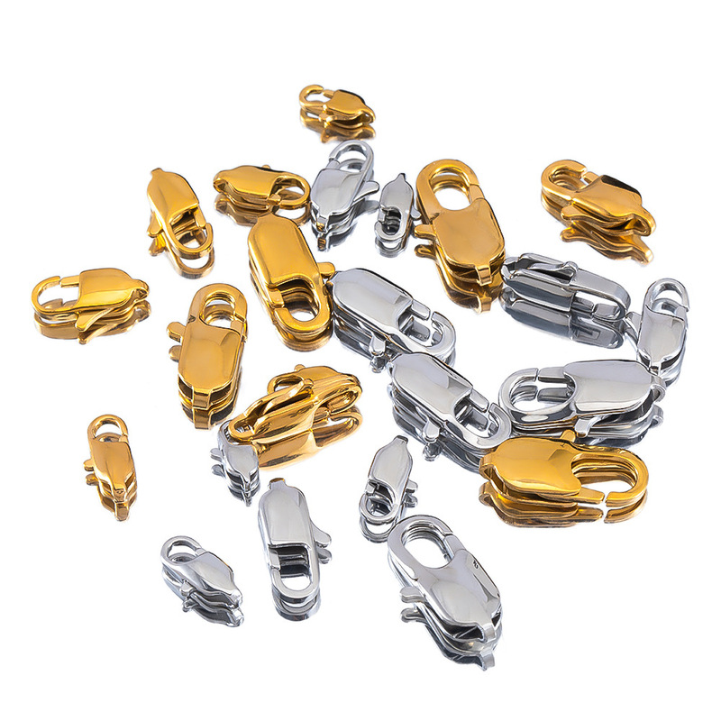 Color Resistant Gold Plated Stainless Steel Lobster Buckle Square Spring Buckle DIY Necklace Bracelet Connection Buckle Jewelry Accessories Color Resistant Gold Plated Stainless Steel Lobster Buckle Square Spring Buckle DIY Necklace Bracelet Connection Buckle Jewelry Accessories