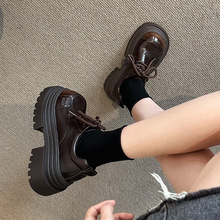 小个子厚底增高大头JK小皮鞋女系带乐福鞋2025春秋新款单鞋