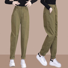 工装裤女士2025春秋季新款宽松高腰显瘦休闲 裤运动裤小脚哈伦裤