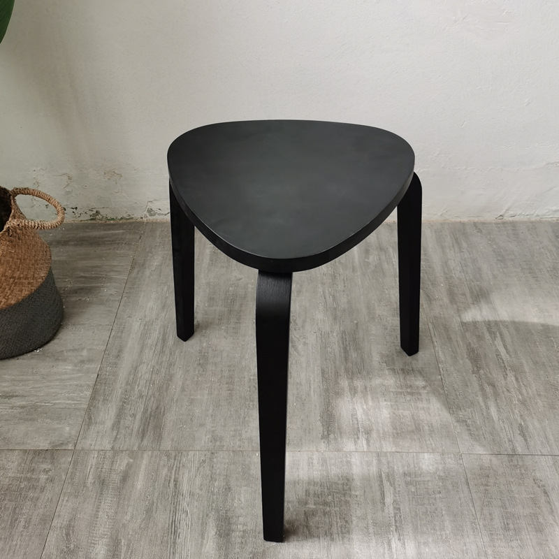 Taburete nórdico simple y moderno taburete de abedul apilables colorido taburete de silla baja taburete doméstico taburete redondo japonés