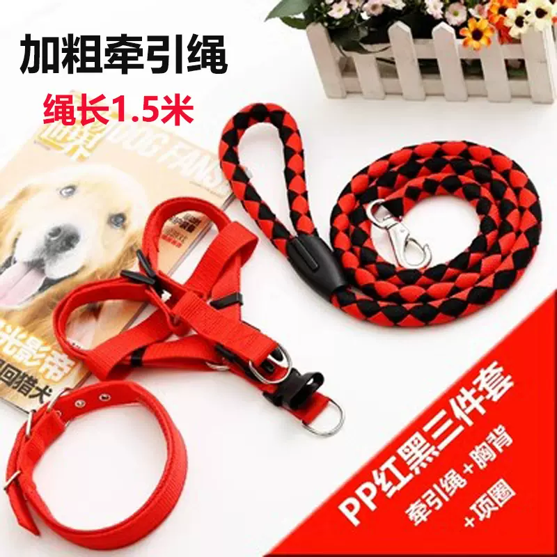 狗狗牵引绳狗链子绳子大中小型犬遛狗绳宠物项圈比熊泰迪用品批发