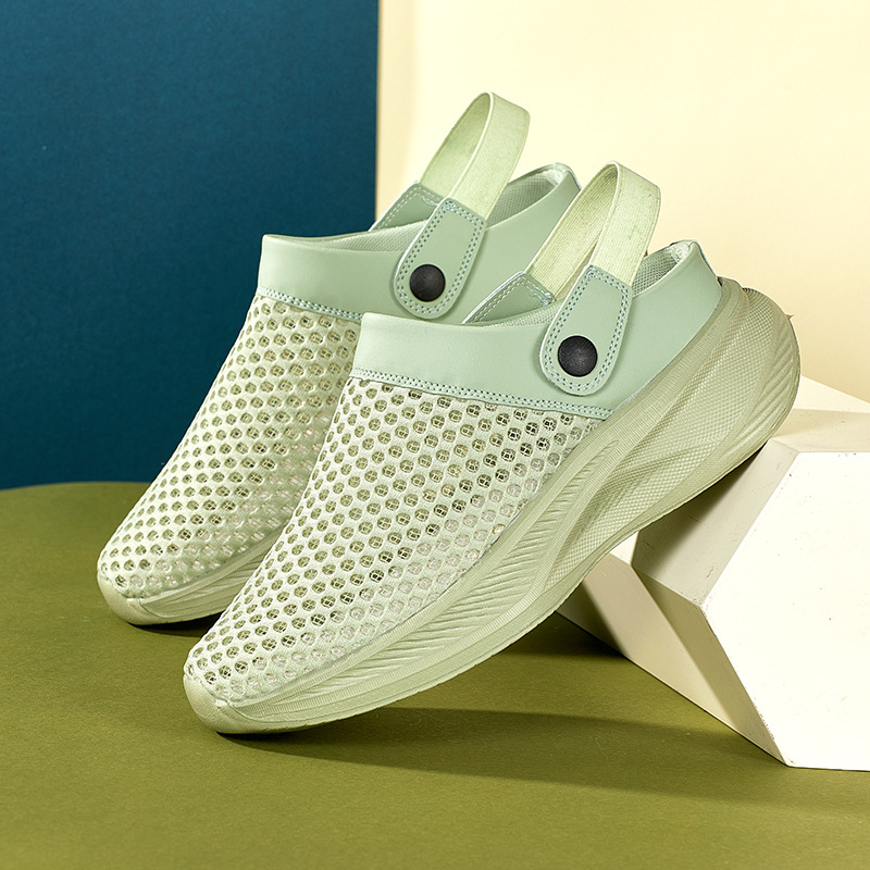 2025 New Summer Thin Men's Shoes Mesh Breathable Lazy Shoes Sandals Soft Sole Slippers Clogs Casual Shoes