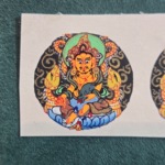 尼泊尔手绘唐卡画黄财神本命佛十二生肖扎基拉姆绿度母圆形画布