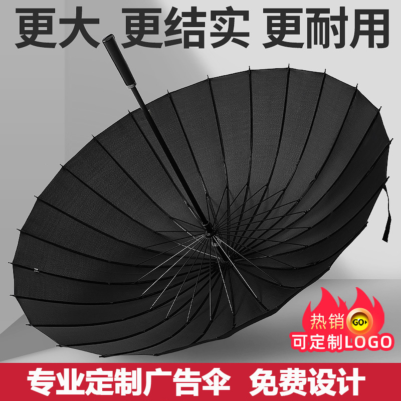 Long-Handled Umbrella with Logo Printed, Automatic Long-Handled Golf Umbrella, Enlarged and Thickened, Fully Automatic Straight Pole Advertising Umbrella, Custom Advertising