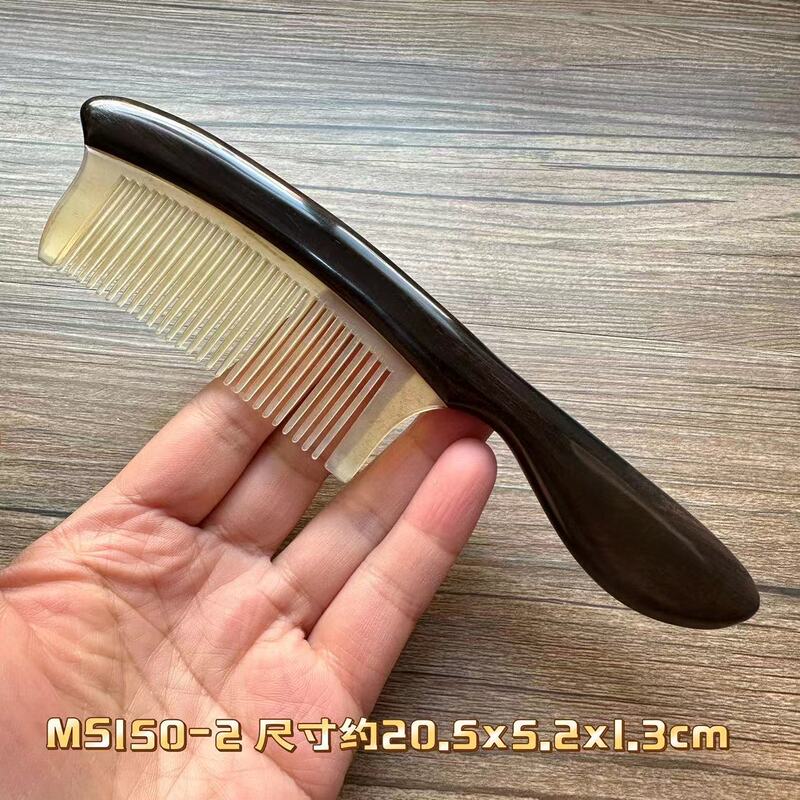 メーカー卸売 厚手ハンドル 黒檀櫛 羊角象嵌 紫檀牛角櫛 ギフトボックス 女性向けお土産|undefined
