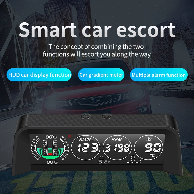 HUD-дисплей автомобиля Head-Up Display, OBD, скорость автомобиля, RPM, температура воды, время, напряжение, уровень, метр, интеллектуальный