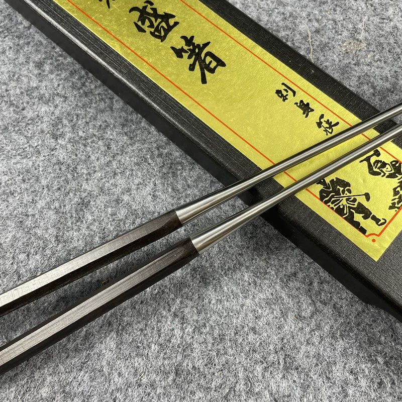 Черная деревянная ручка, палочки для сашими в японском стиле для подачи суши, длинные высококачественные заостренные палочки для такояки из нержавеющей стали