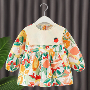 Baby's smock cotton waterproof eating bib girl's Princess smock spring autumn and winter baby's anti-dirty anti-wear protective clothing