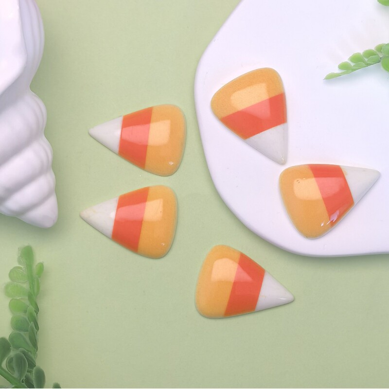 Cute Halloween Tricolor Corn Candy Resin Charm Beads Craft Toy Earrings Fresh and Sweet Style Cute Halloween Tricolor Corn Candy Resin Charm Beads Craft Toy Earrings Fresh and Sweet Style