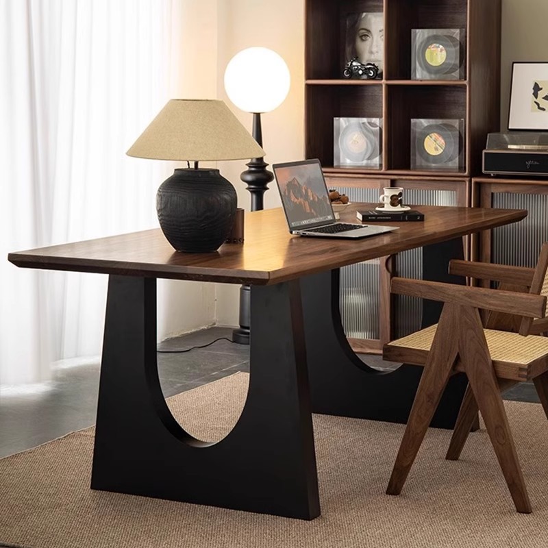 Italian minimalist wooden household living room dining table simple creative office meeting desk negotiated table workbench 4