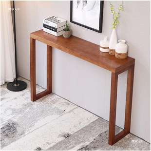 New Chinese Style Entrance Table Solid Wood Long Narrow Table Bar Table Log Bar Table Table Table Table for Entrance Table Entrance MC