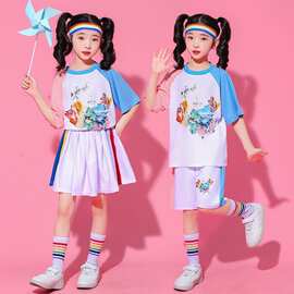 六一儿童啦啦队幼儿园中小学生运动会男女童毕业礼服合唱表演出服