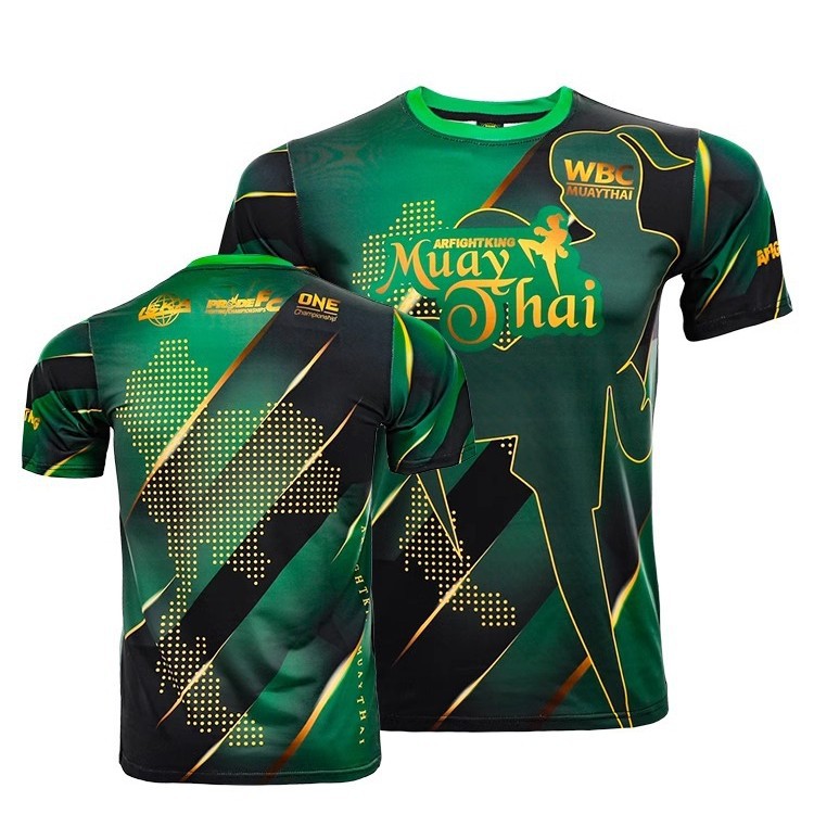 MMA Sports Breathable T-Shirt WBC Muay Thai Martial Arts Jujitsu Quick Dry Workout Training Kick Boxing UFC Boxing Short Sleeve